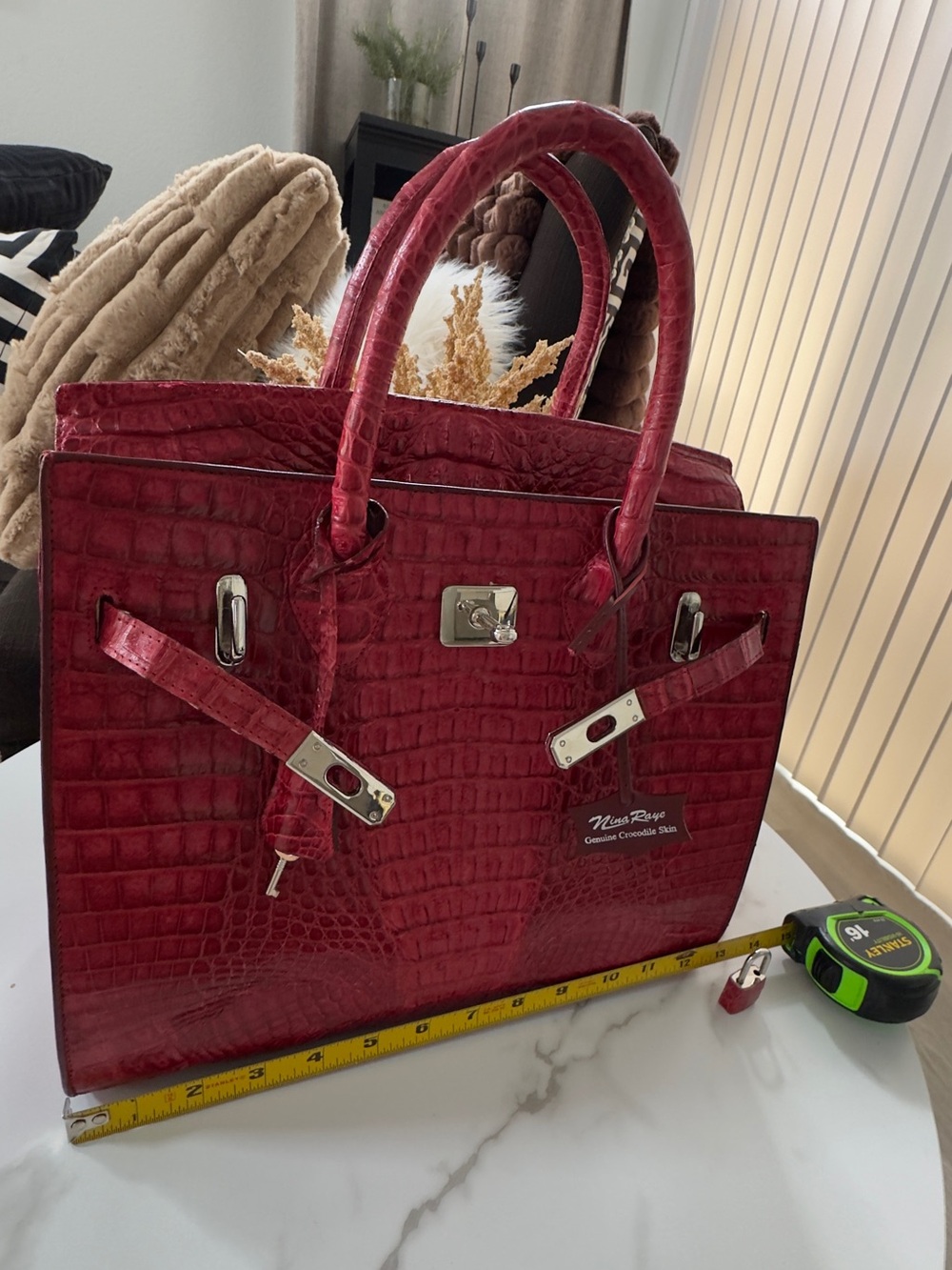 Genuine Crocodile Skin Top-Handle Tote from Neiman Marcus
